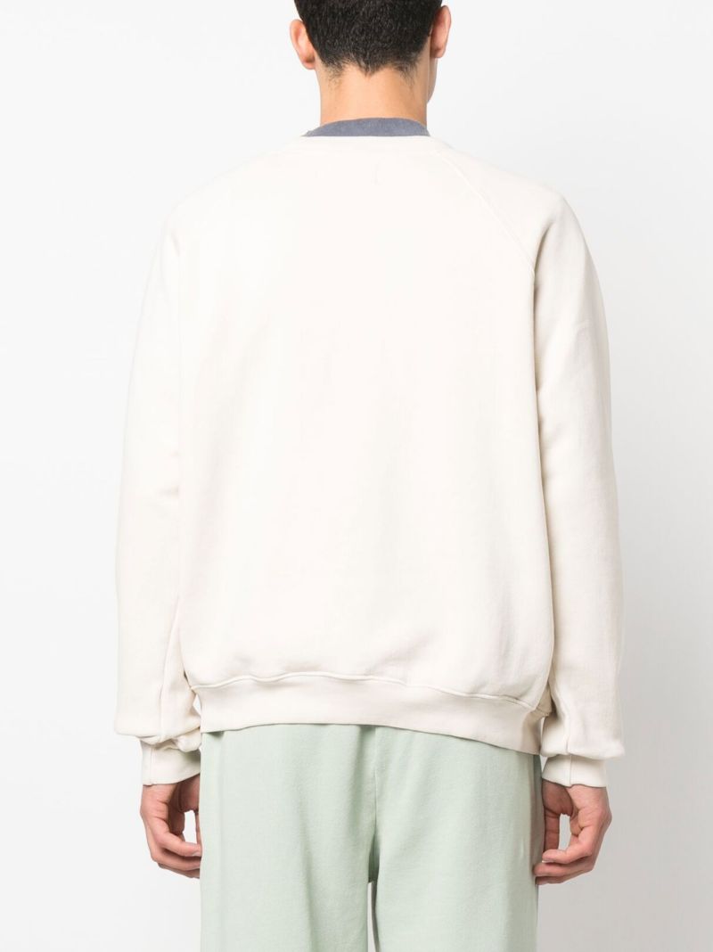 White Crew Neck Cotton Sweatshirt