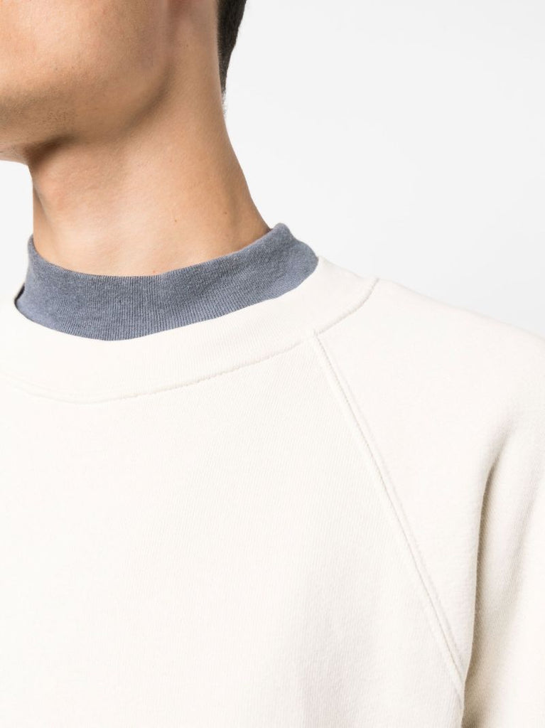 White Crew Neck Cotton Sweatshirt