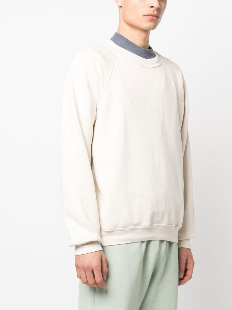 White Crew Neck Cotton Sweatshirt