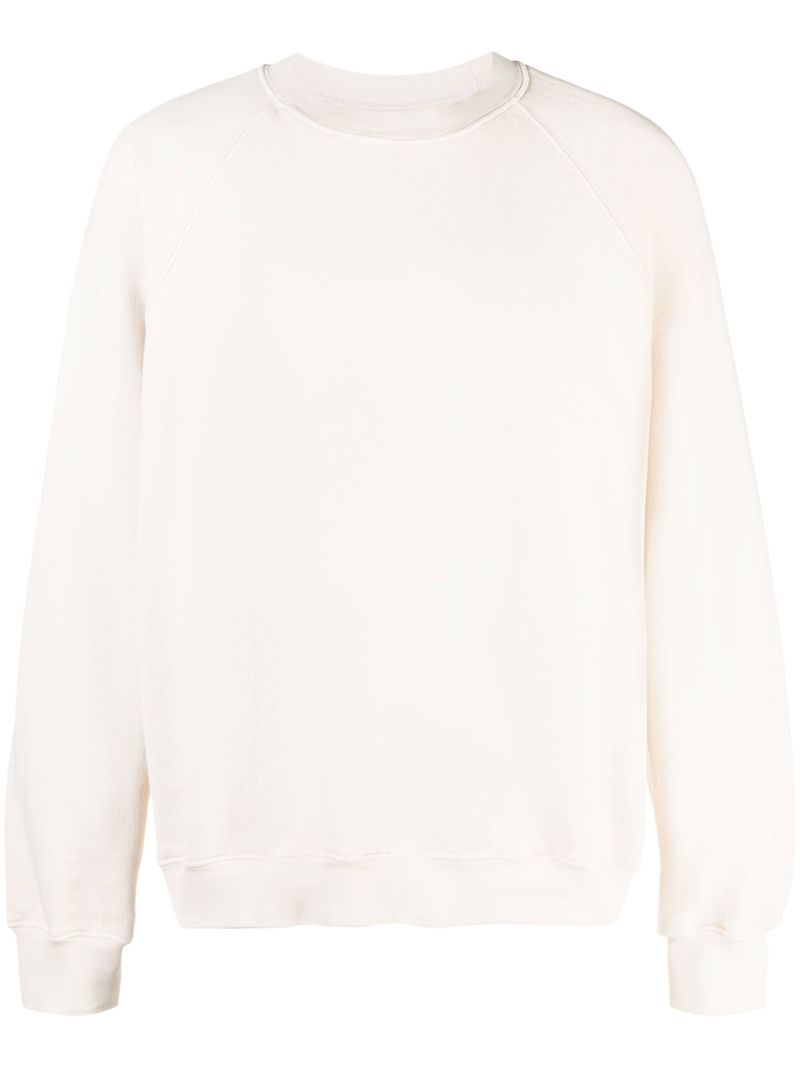 White Crew Neck Cotton Sweatshirt