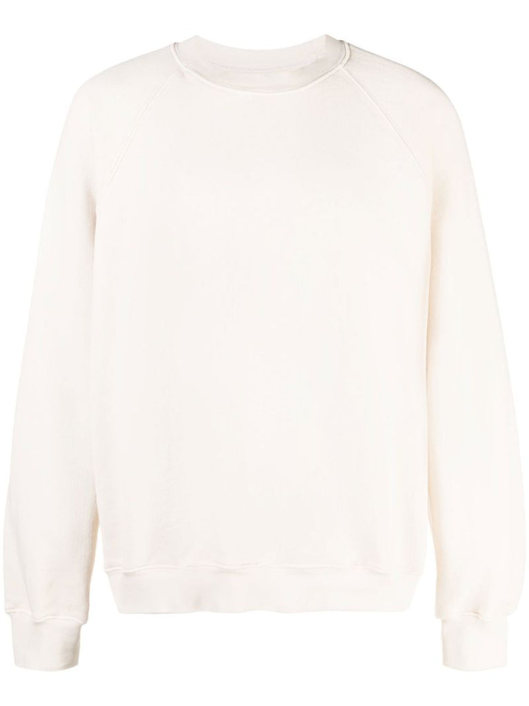 White Crew Neck Cotton Sweatshirt