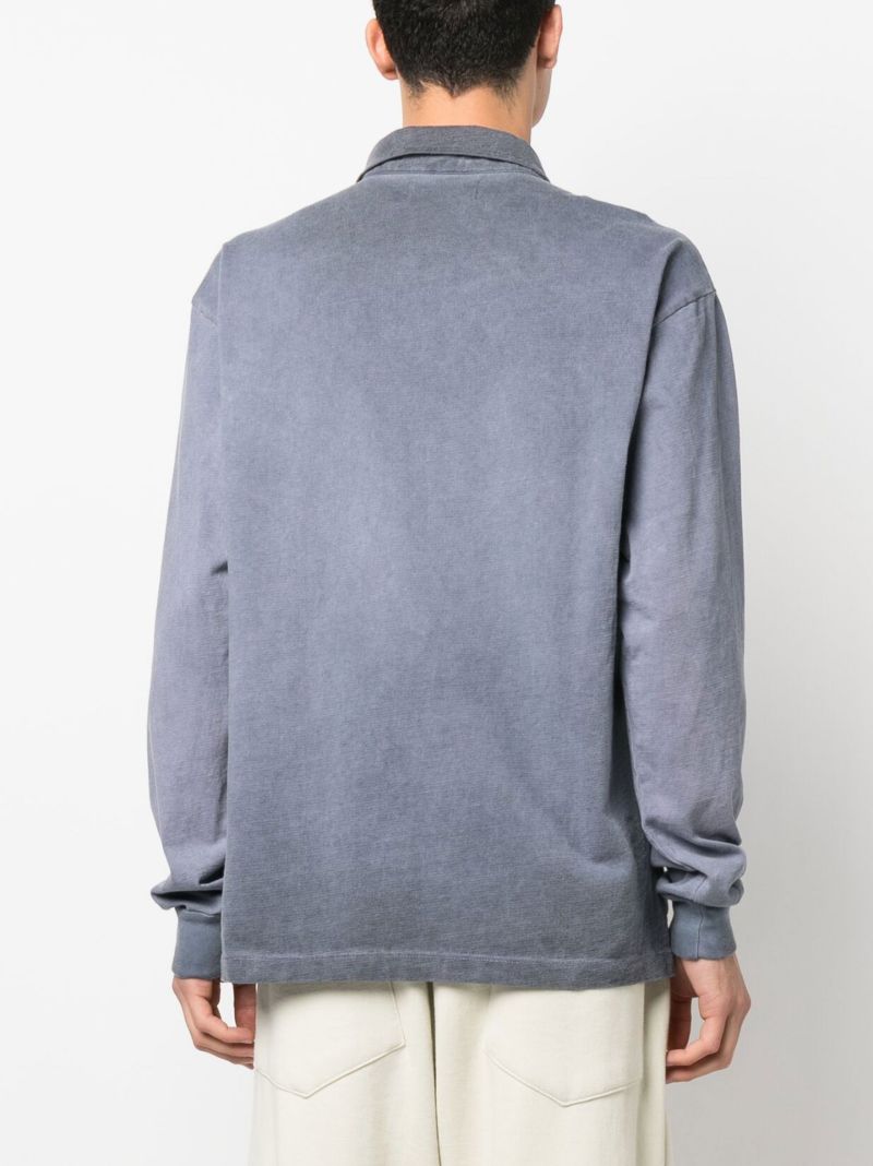 Blue Long Sleeve Polo Shirt