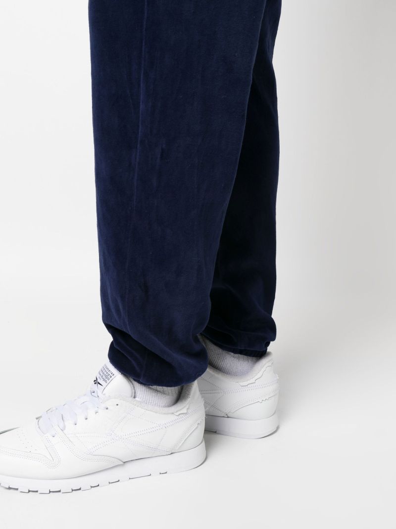 Blue Cotton Tapered Track Pants