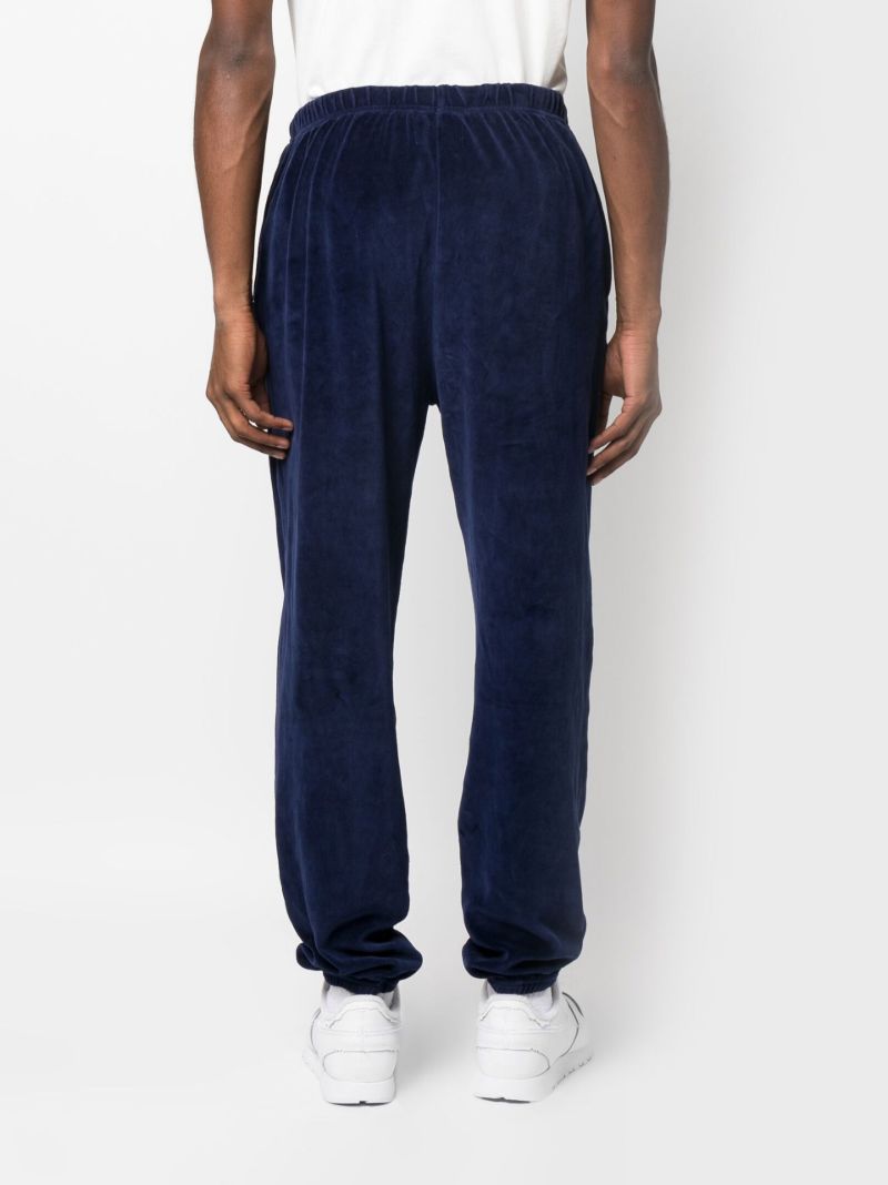 Blue Cotton Tapered Track Pants