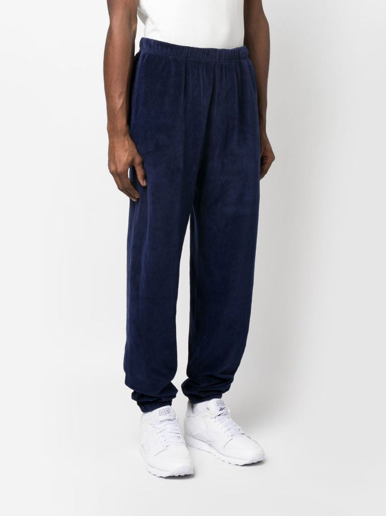 Blue Cotton Tapered Track Pants
