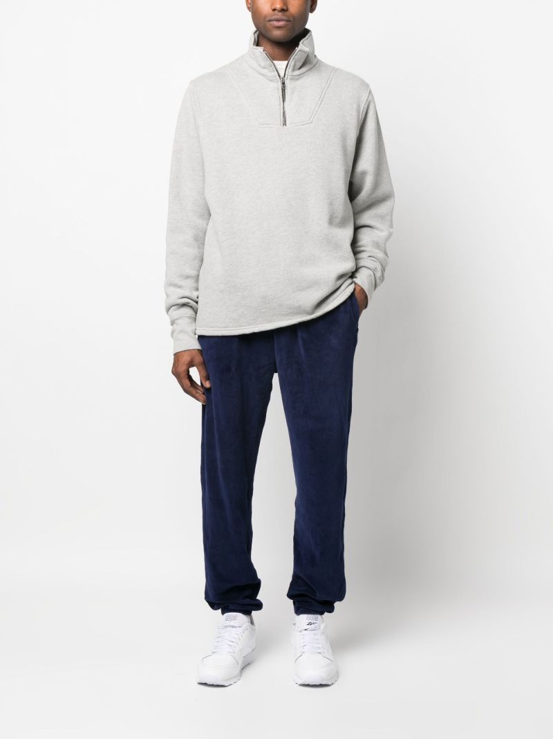 Blue Cotton Tapered Track Pants