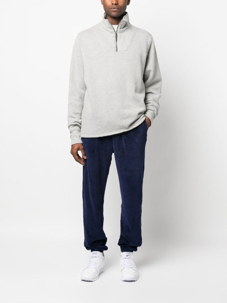 Blue Cotton Tapered Track Pants