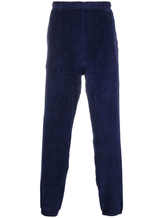Blue Cotton Tapered Track Pants