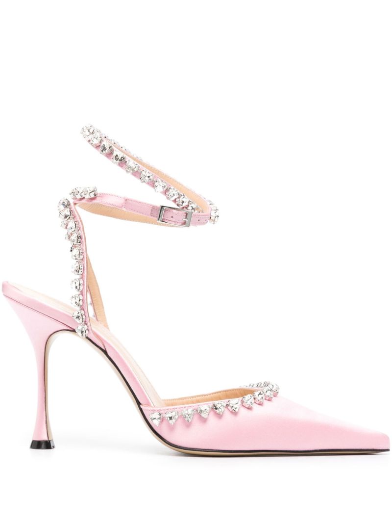 Pink Audrey 100mm Satin Pumps