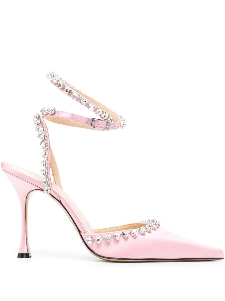 Pink Audrey 100mm Satin Pumps