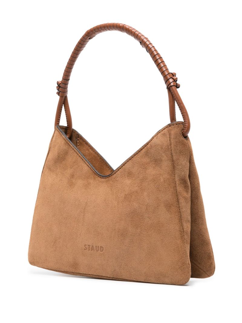 Brown Logo Suede Tote Bag
