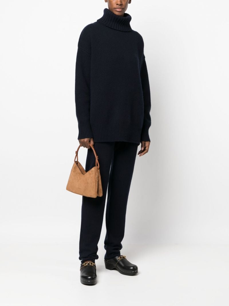Brown Logo Suede Tote Bag