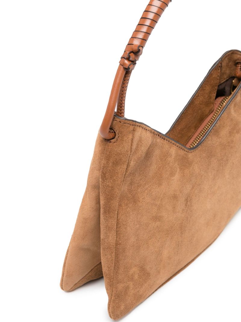 Brown Logo Suede Tote Bag