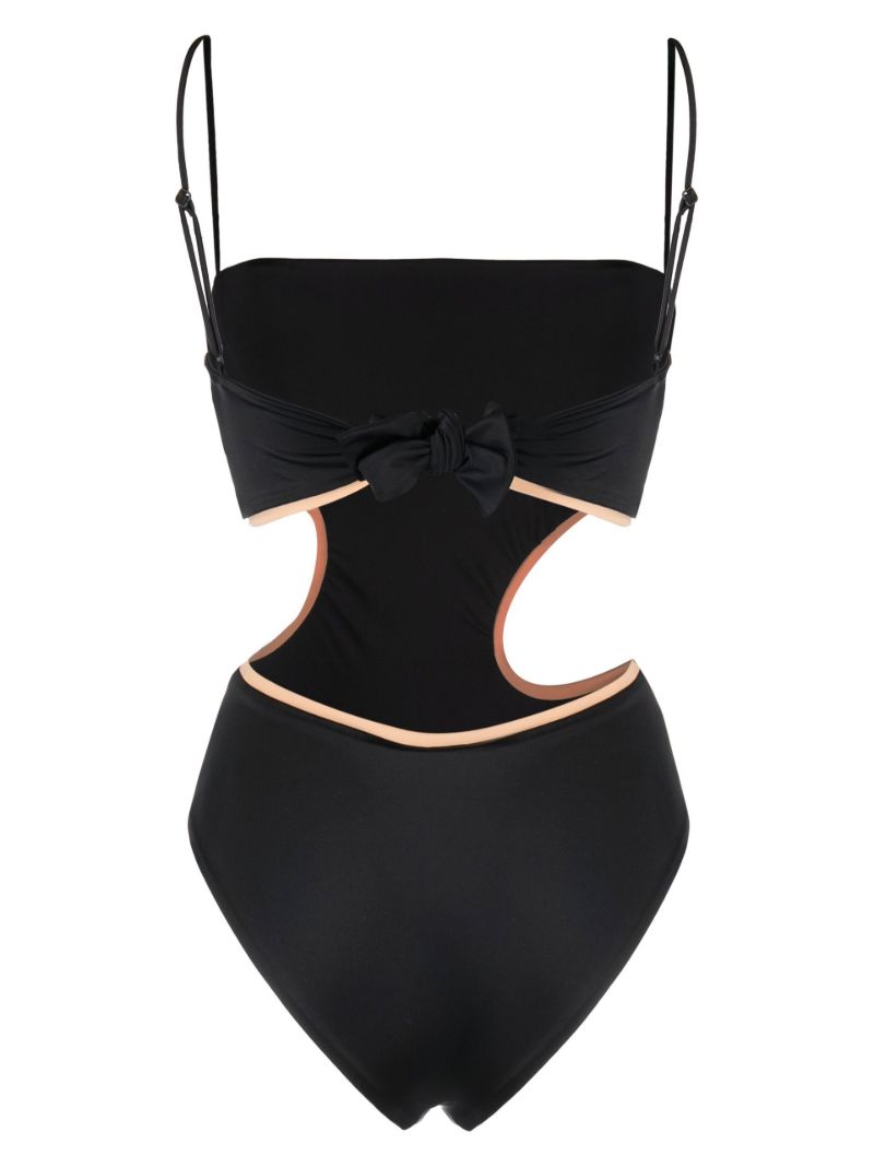 Black Cut-out Detailed Swimsuit