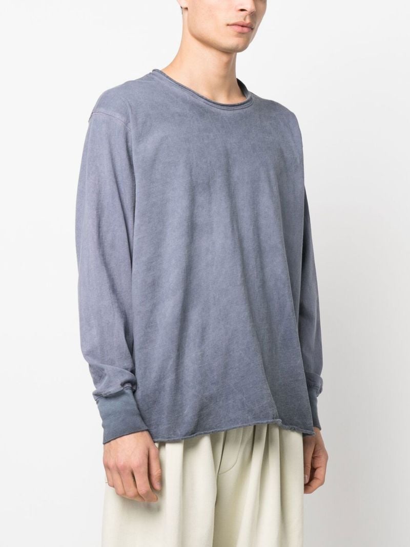 Blue Crew Neck Cotton Sweatshirt