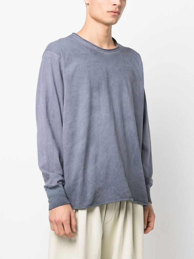 Blue Crew Neck Cotton Sweatshirt