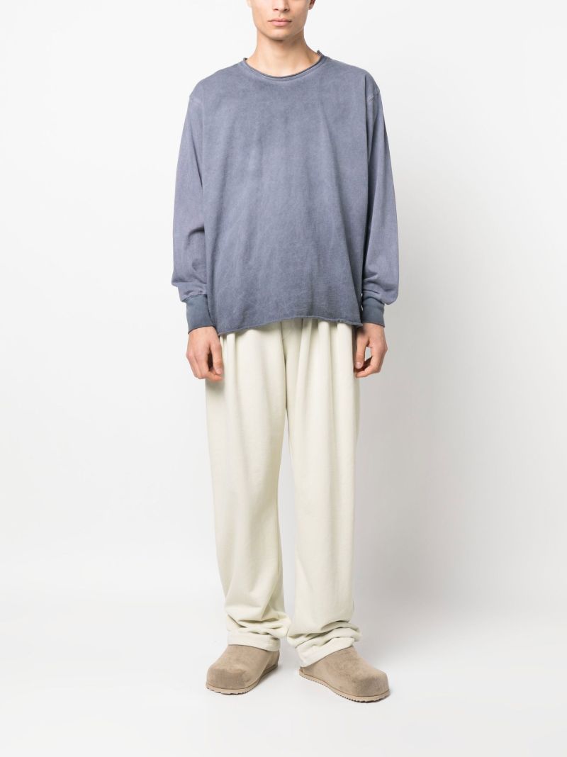 Blue Crew Neck Cotton Sweatshirt