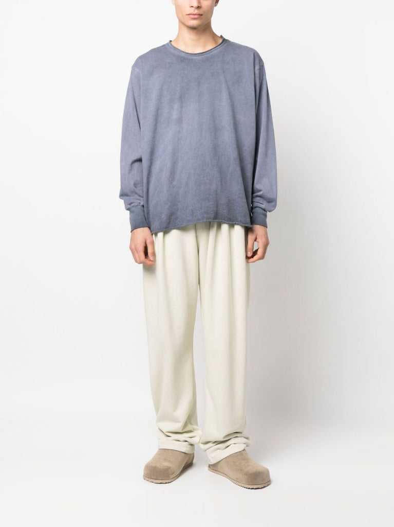 Blue Crew Neck Cotton Sweatshirt