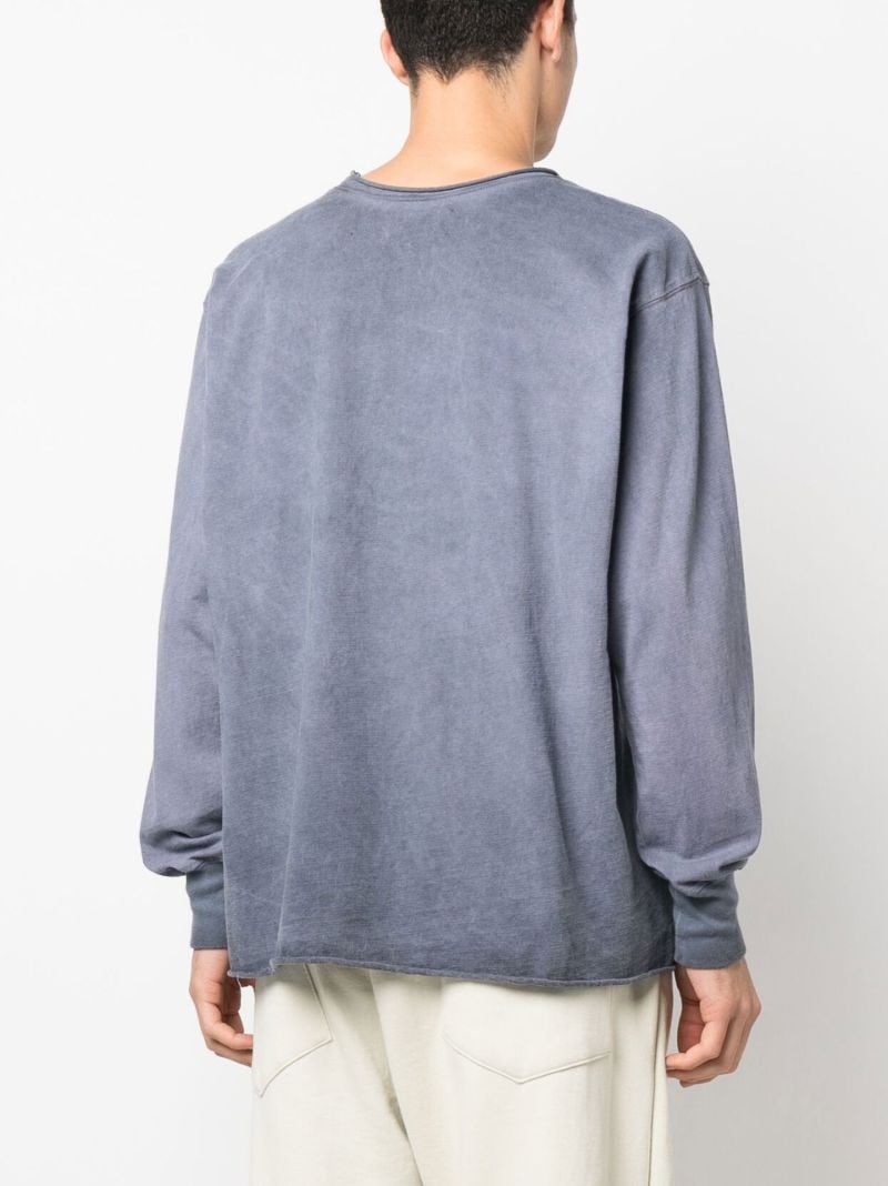 Blue Crew Neck Cotton Sweatshirt