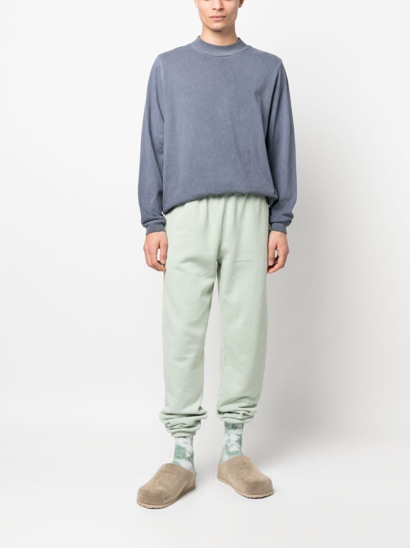 Blue Mock Neck Cotton Sweatshirt