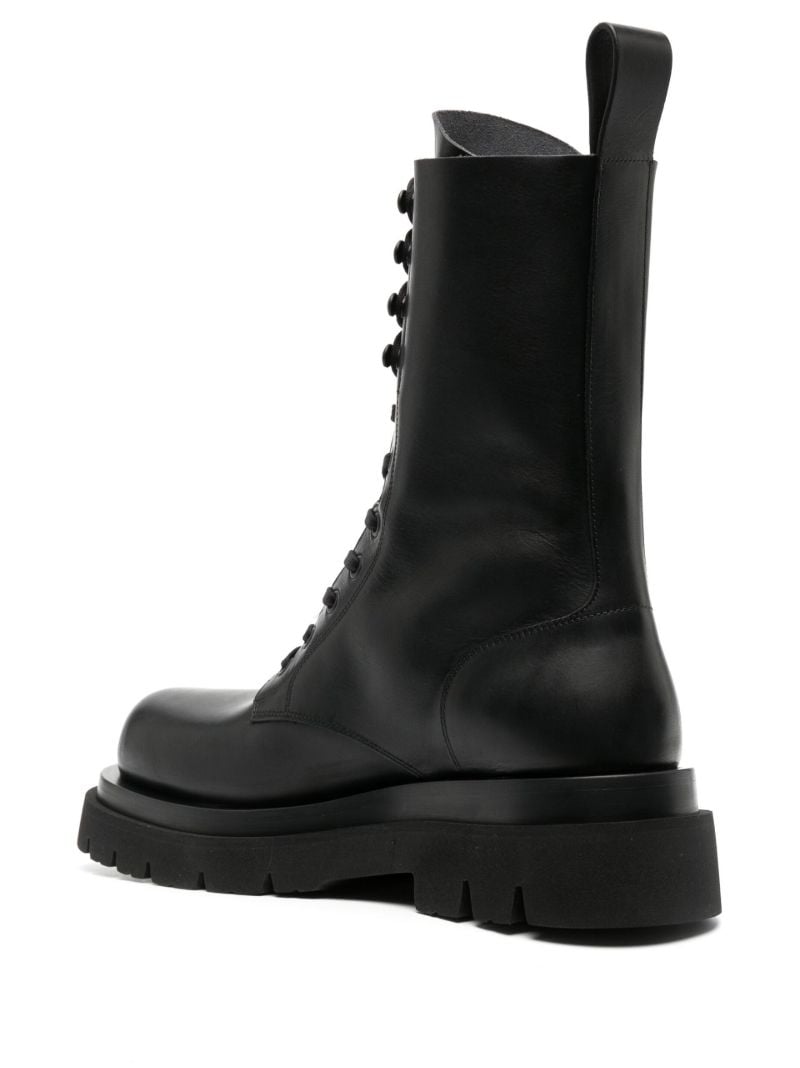 Black Lug Lace-up Leather Boots