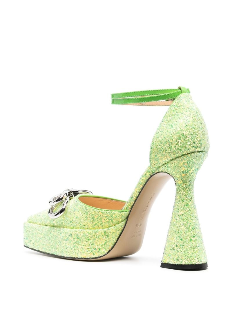 Green 140 Bow Detail Platform Pumps