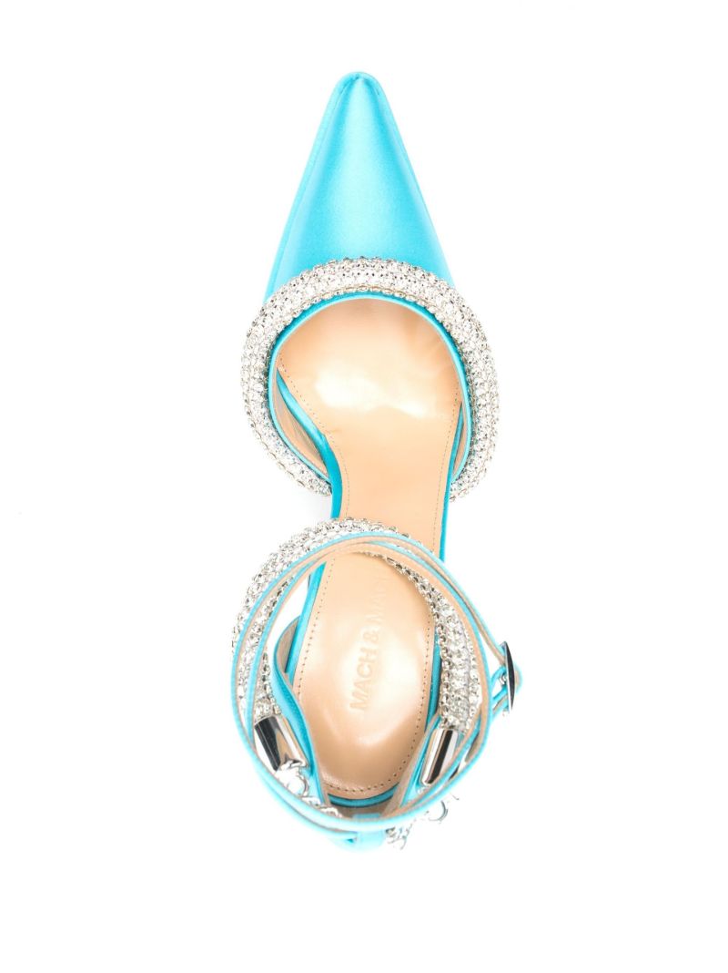 Blue Kimberly 140 Crystal-embellished Pumps