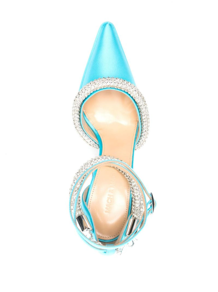 Blue Kimberly 140 Crystal-embellished Pumps