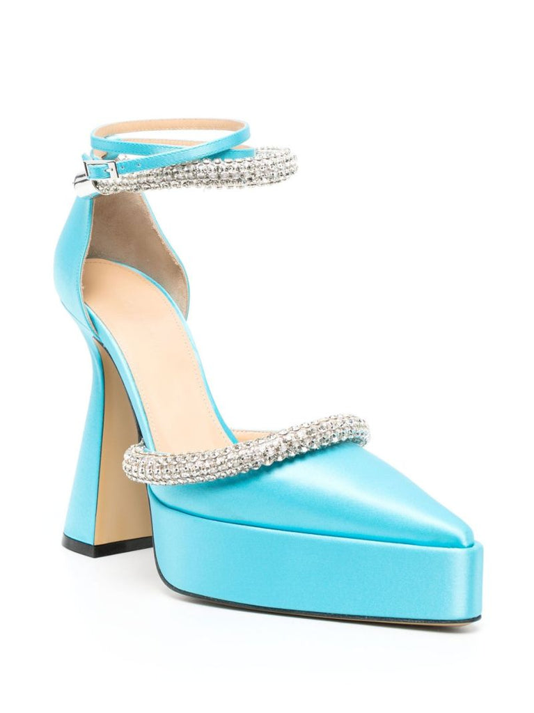 Blue Kimberly 140 Crystal-embellished Pumps