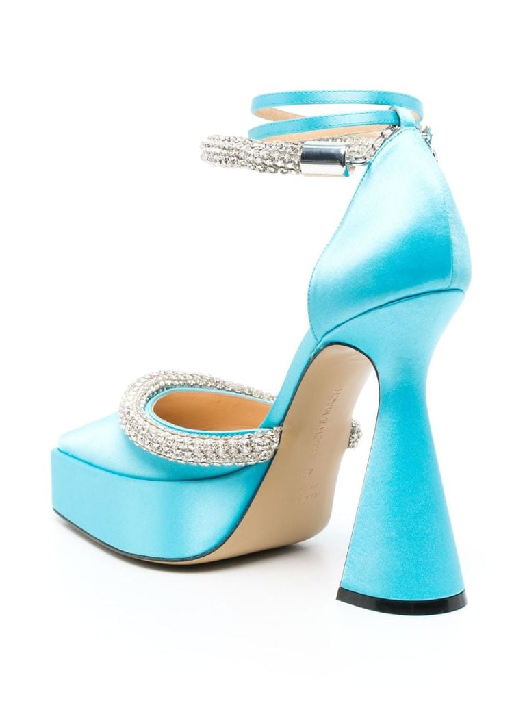 Blue Kimberly 140 Crystal-embellished Pumps