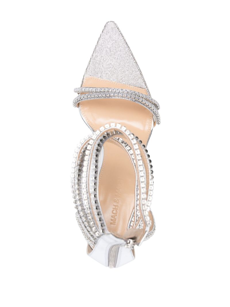 Silver Gaia 110 Crystal Leather Sandals