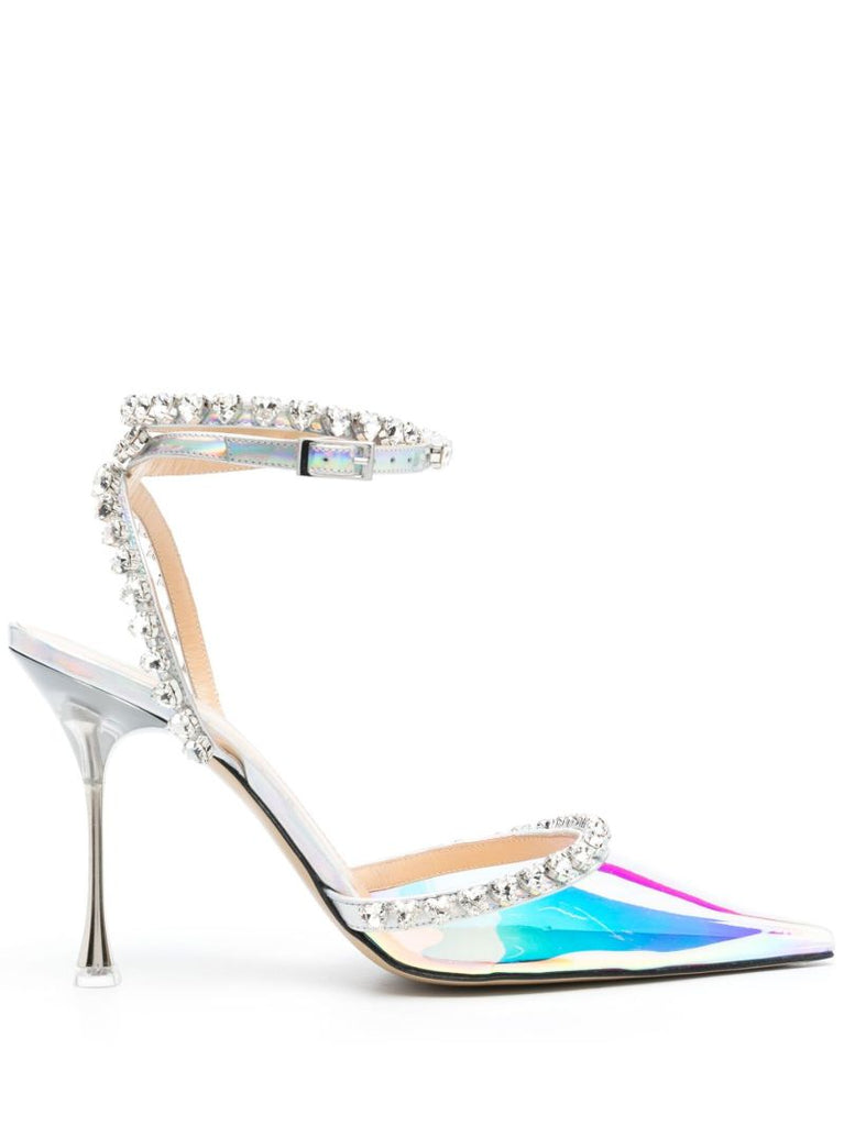 Silver-tone Audrey 100 Leather Pumps