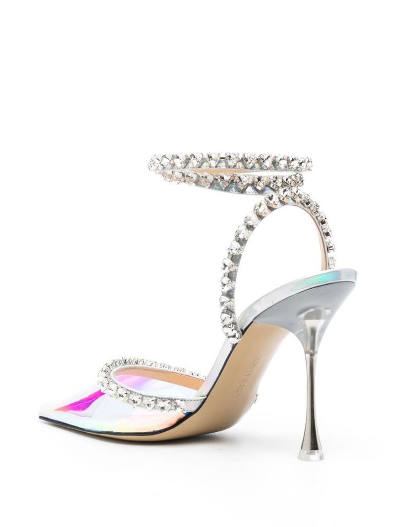 Silver-tone Audrey 100 Leather Pumps