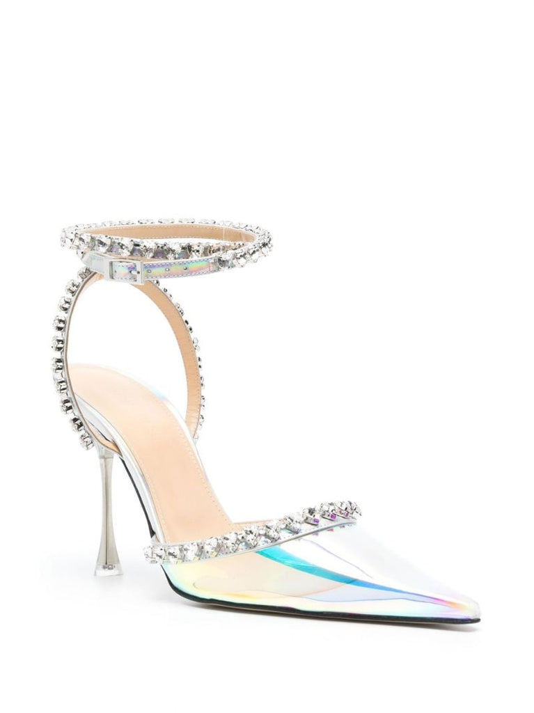 Silver-tone Audrey 100 Leather Pumps