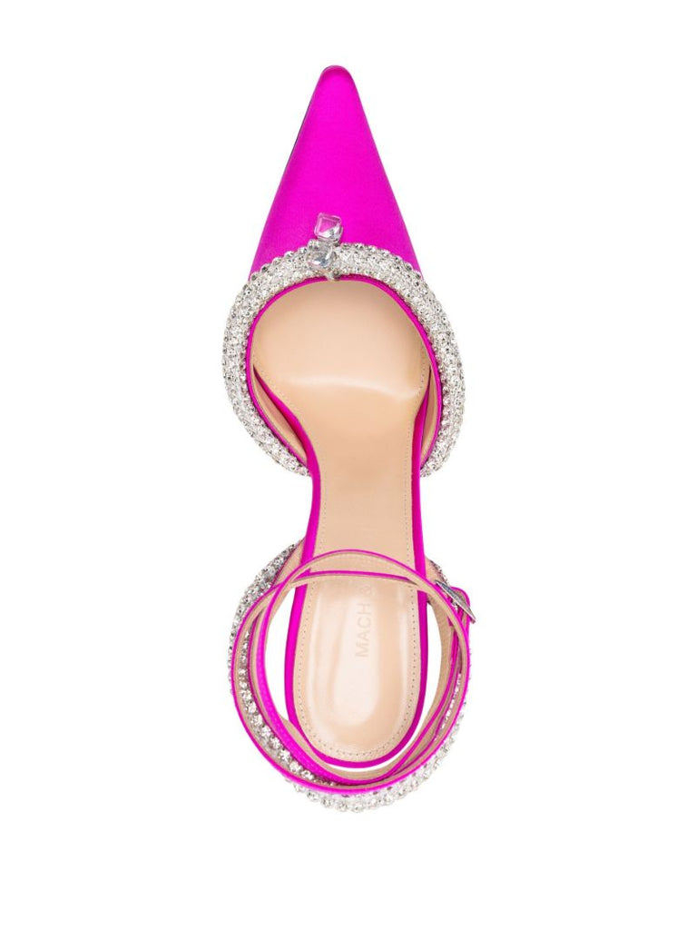 Pink Georgia 100 Crystal Satin Pumps