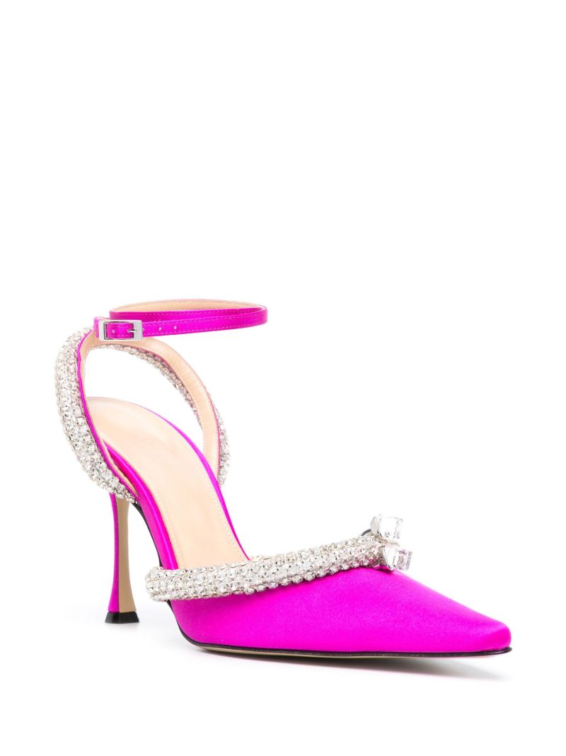 Pink Georgia 100 Crystal Satin Pumps