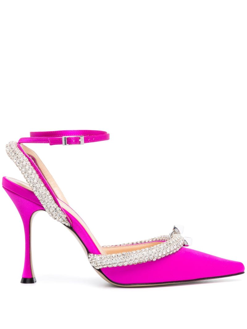 Pink Georgia 100 Crystal Satin Pumps