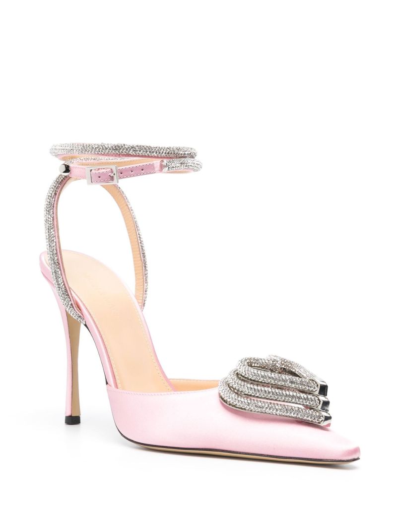 Pink Triple Heart 110 Satin Pumps