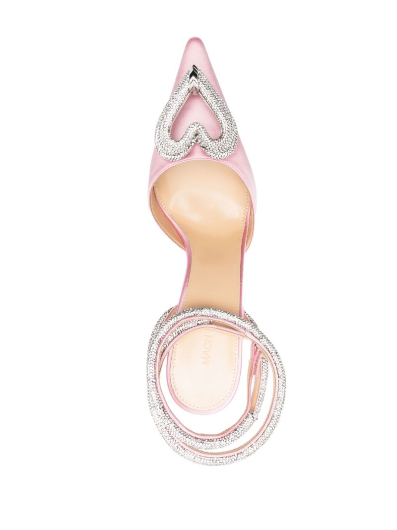 Pink Triple Heart 110 Satin Pumps