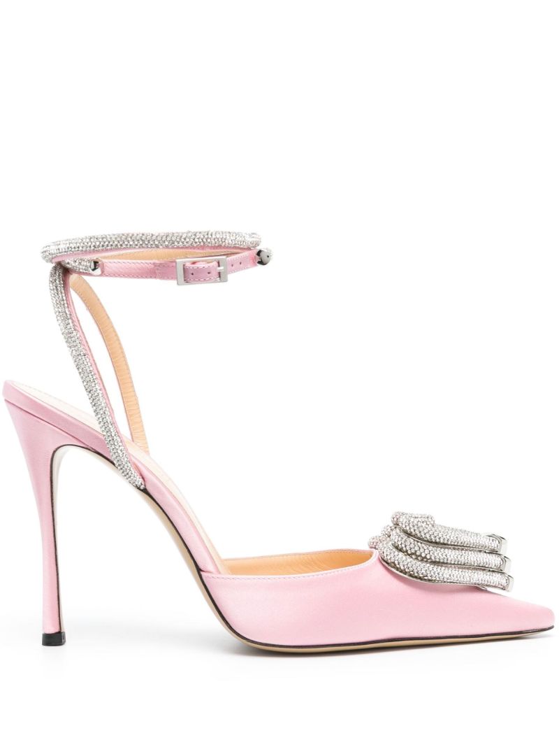 Pink Triple Heart 110 Satin Pumps