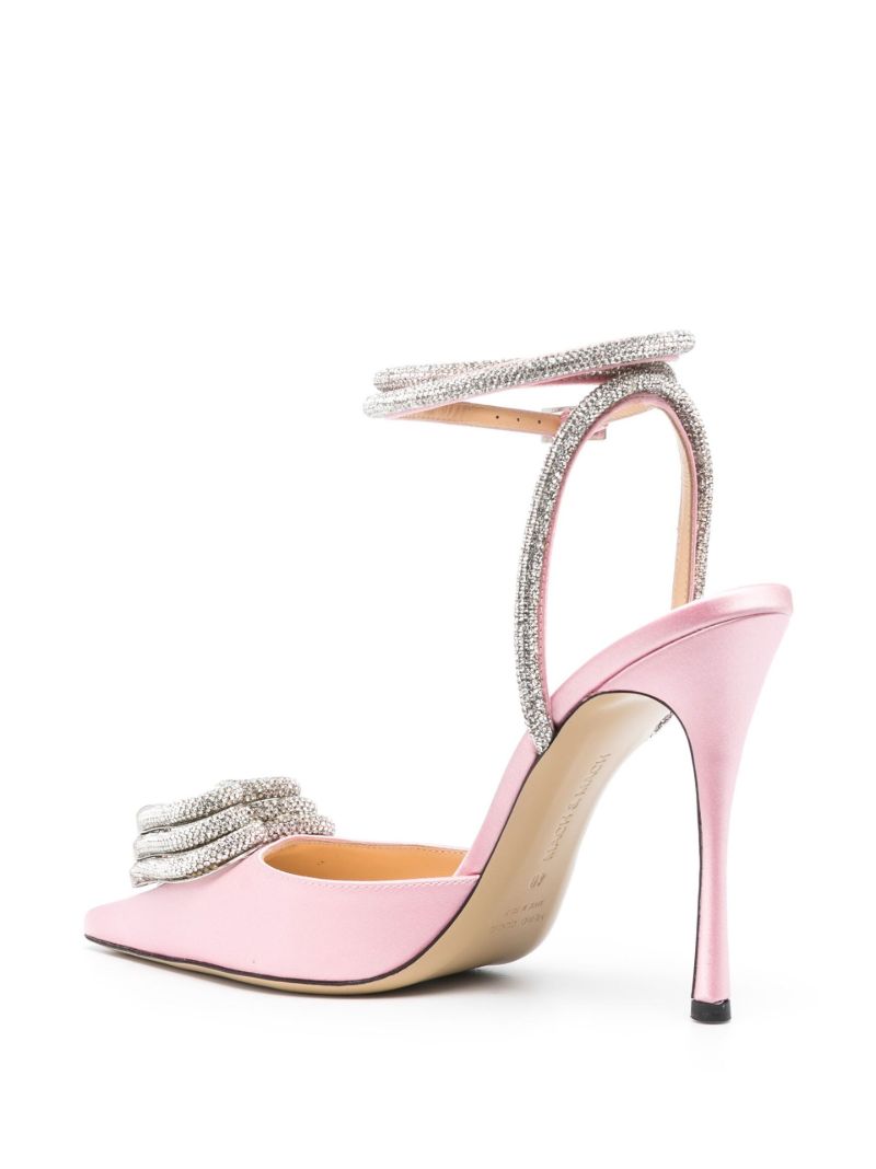 Pink Triple Heart 110 Satin Pumps