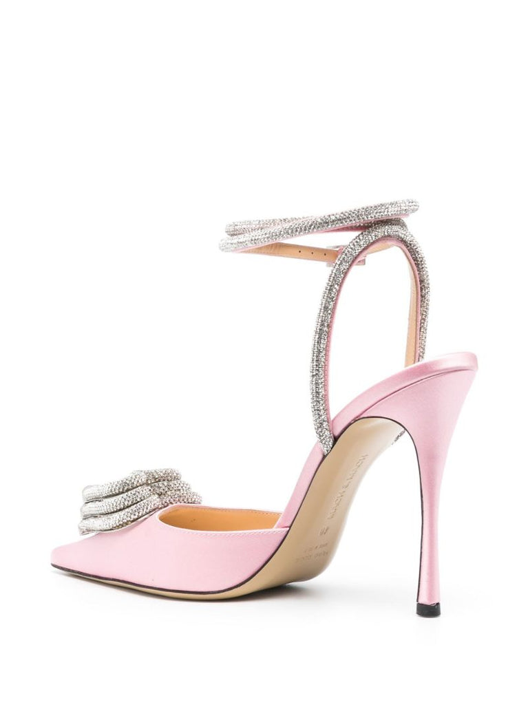 Pink Triple Heart 110 Satin Pumps