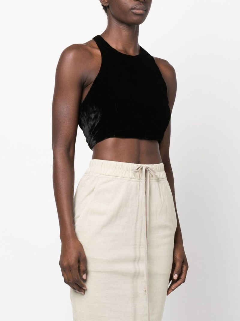 Black Bon Jacques Velvet Crop Top