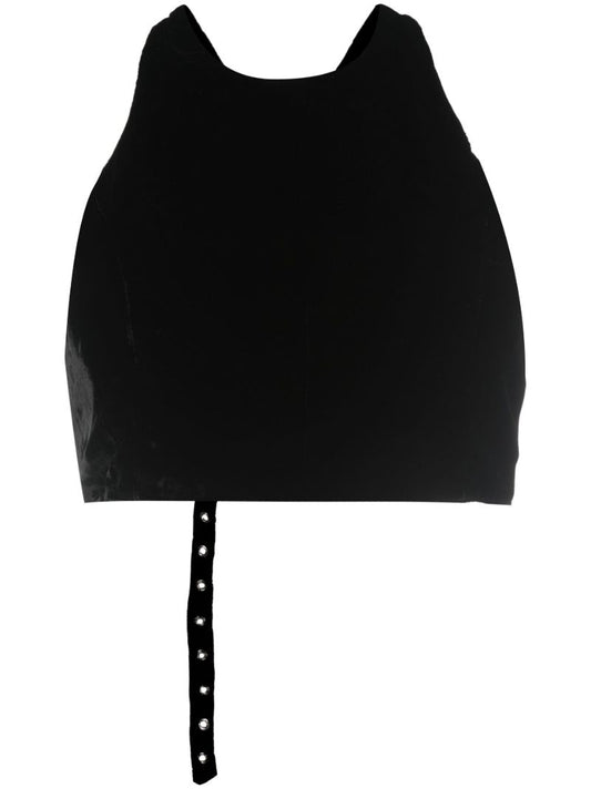 Black Bon Jacques Velvet Crop Top