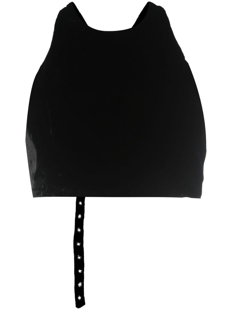 Black Bon Jacques Velvet Crop Top