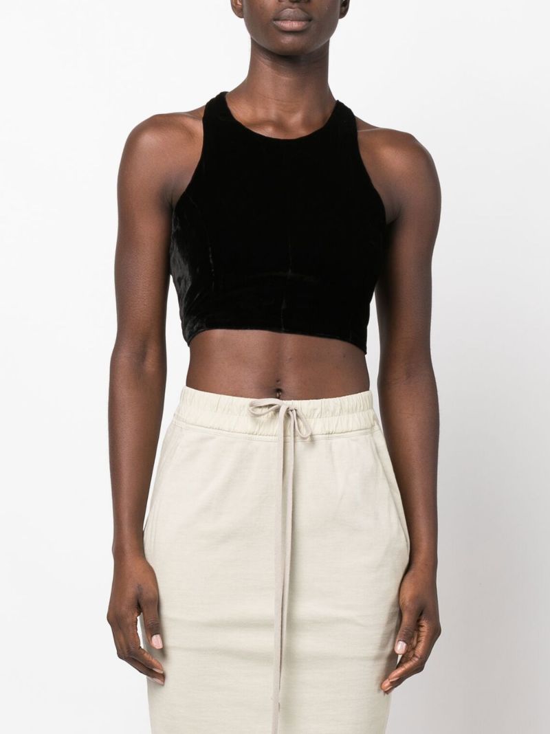 Black Bon Jacques Velvet Crop Top