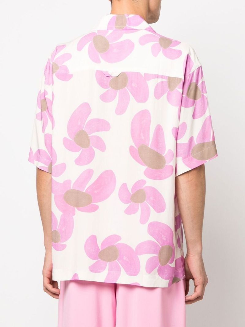 Pink La Chemise Jean Floral Print Shirt
