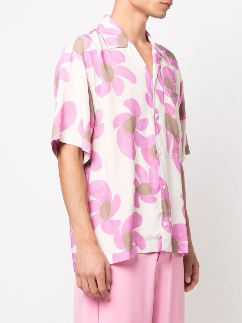 Pink La Chemise Jean Floral Print Shirt