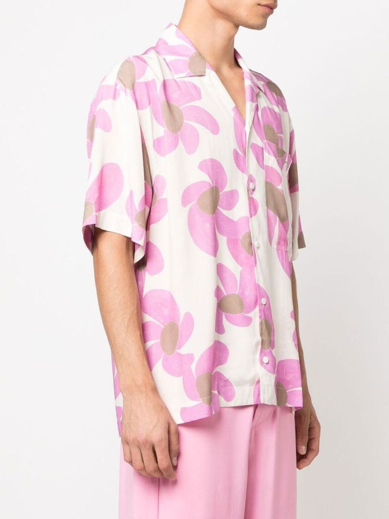 Pink La Chemise Jean Floral Print Shirt