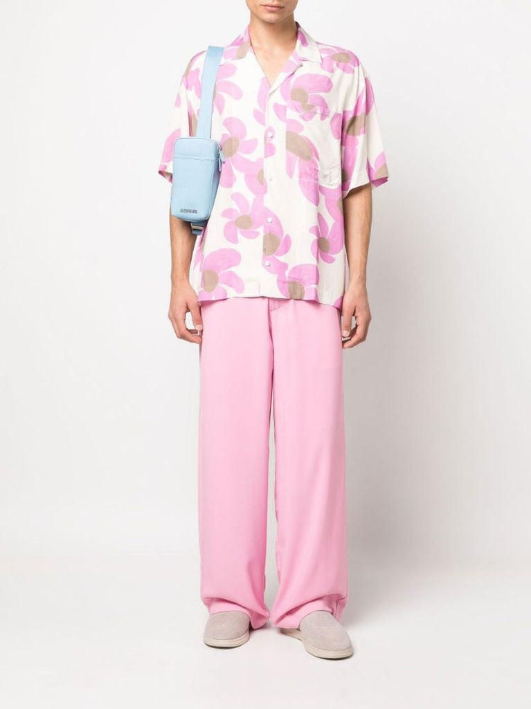 Pink La Chemise Jean Floral Print Shirt